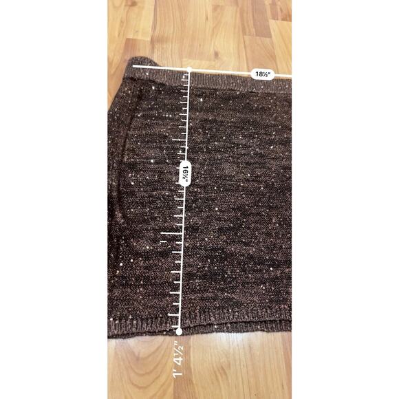 Wild Fable Sequin Set Sweater Mini Skirt & Halter - Brown Women's XXL NWT - Picture 7 of 9